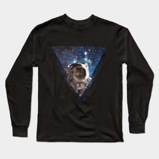 Astronaut Space Cat in Galaxy Long Sleeve T-Shirt